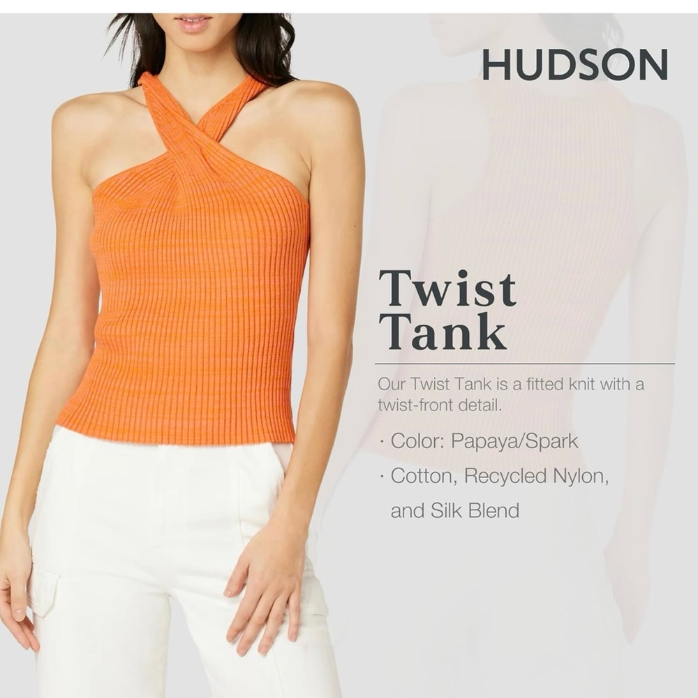 Hudson Jeans Women's Twist Tank Top - Orange